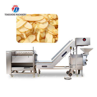 Roller washing and cutting production line Fruit Vegetable FOOD processing production Machine